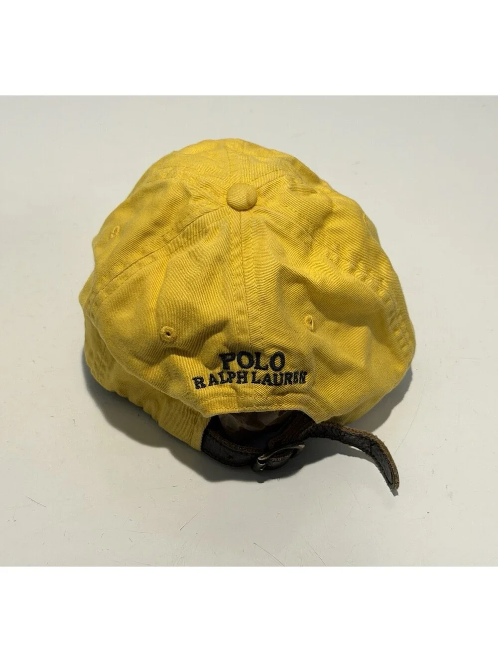 Mens Polo Ralph Lauren Beach Bear Adjustable Leather Strapback Yellow Hat